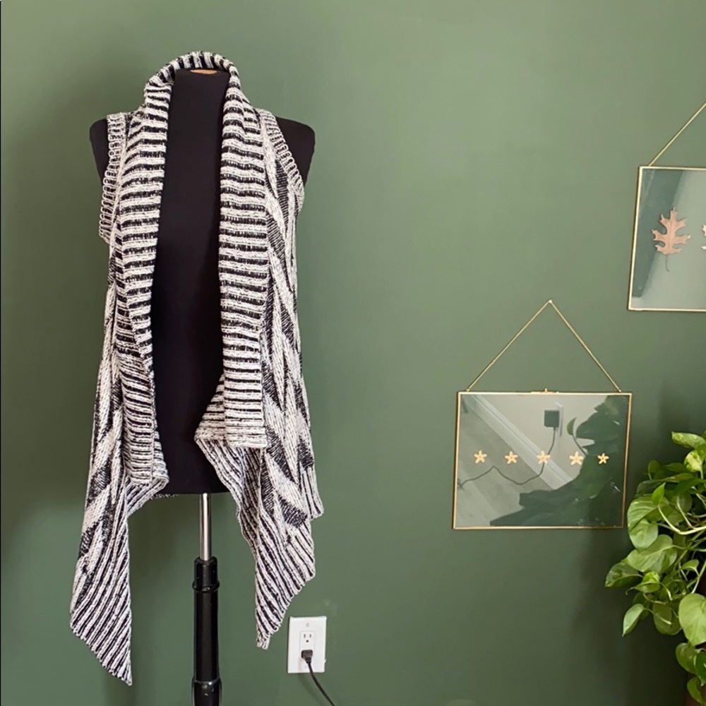 Black and white sweater vest.